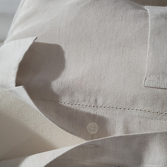 Crazy Horse By Liz Claiborne Linen Blend Button Up Blouse Size S - Picture 11 of 16